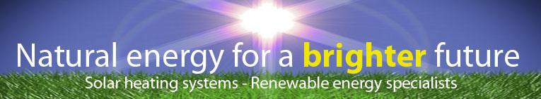 Sun, solar heating, renewable energy banner