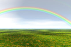 Sunlight creates rainbow